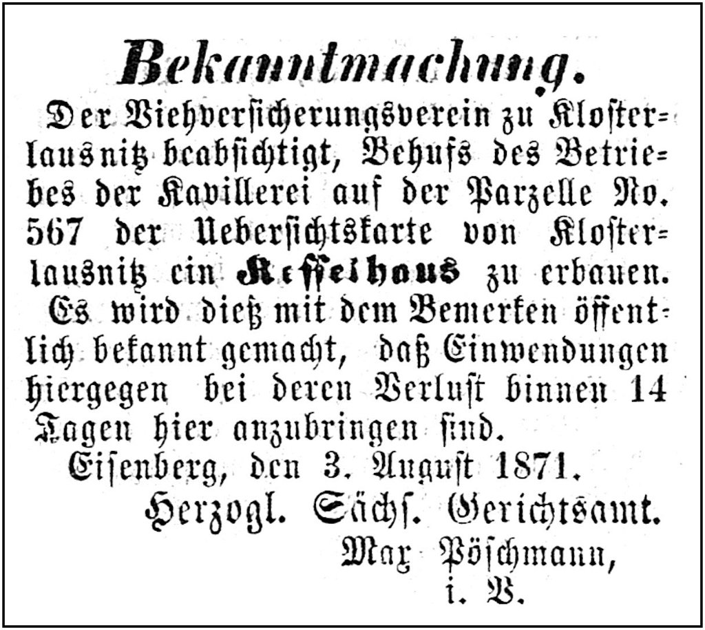 1871-08-03 Kl Bekanntmachung